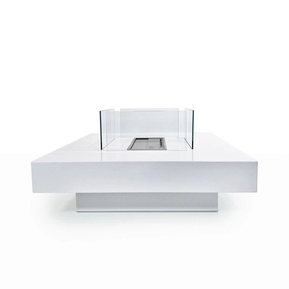 Camino a Bioetanolo da Pavimento 70x70x35 cm Panarea Bianco