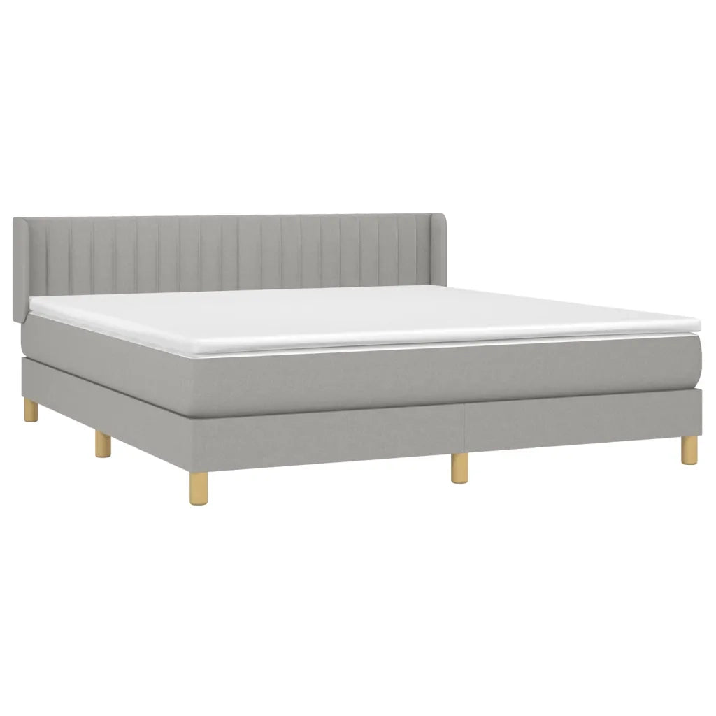 Giroletto a Molle con Materasso Grigio Chiaro180x200 cm Tessuto 3130449