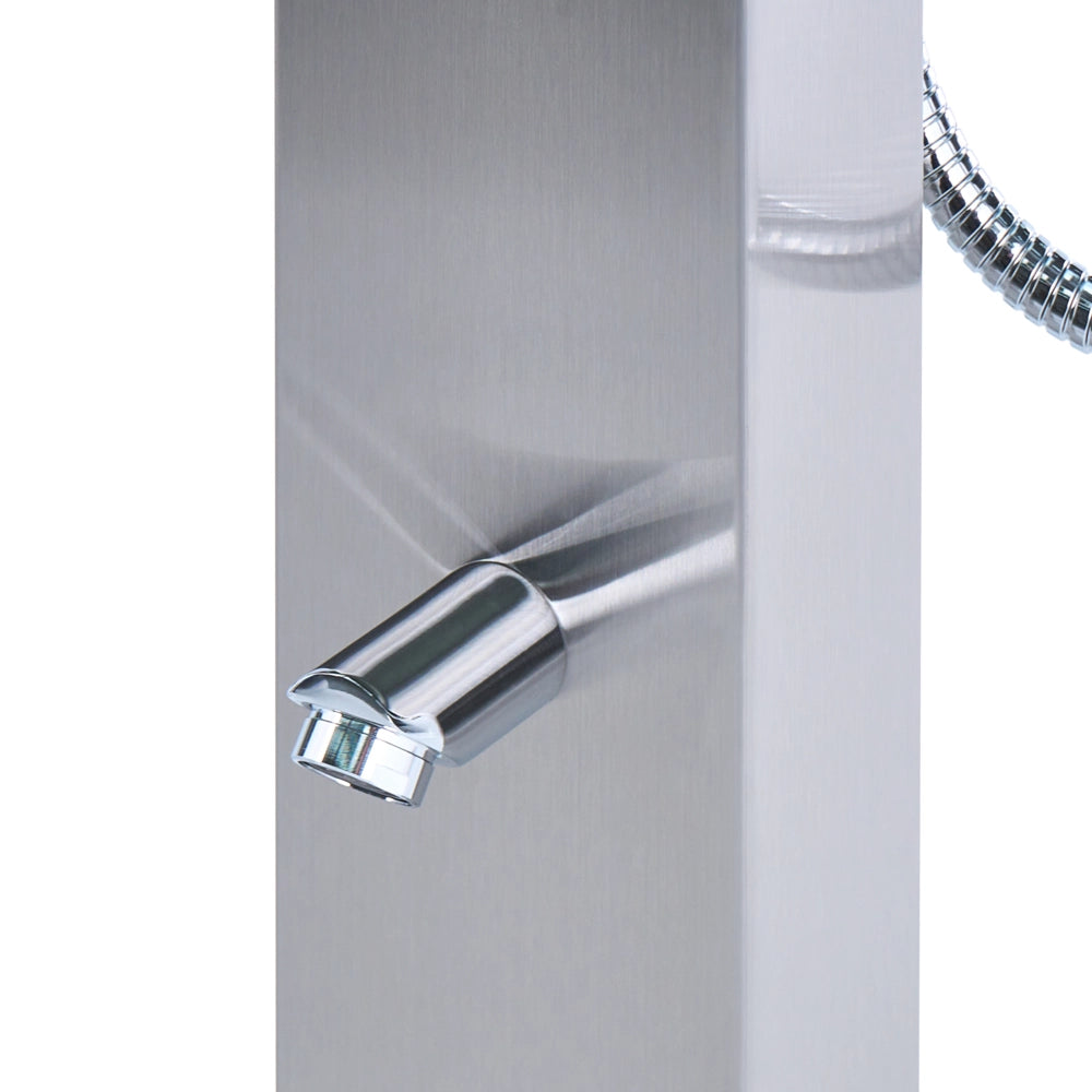 Set Doccia Miscelatore da Giardino per Esterni in Acciaio Inox e ABS Color Argento con Funzione Pioggia Moderno