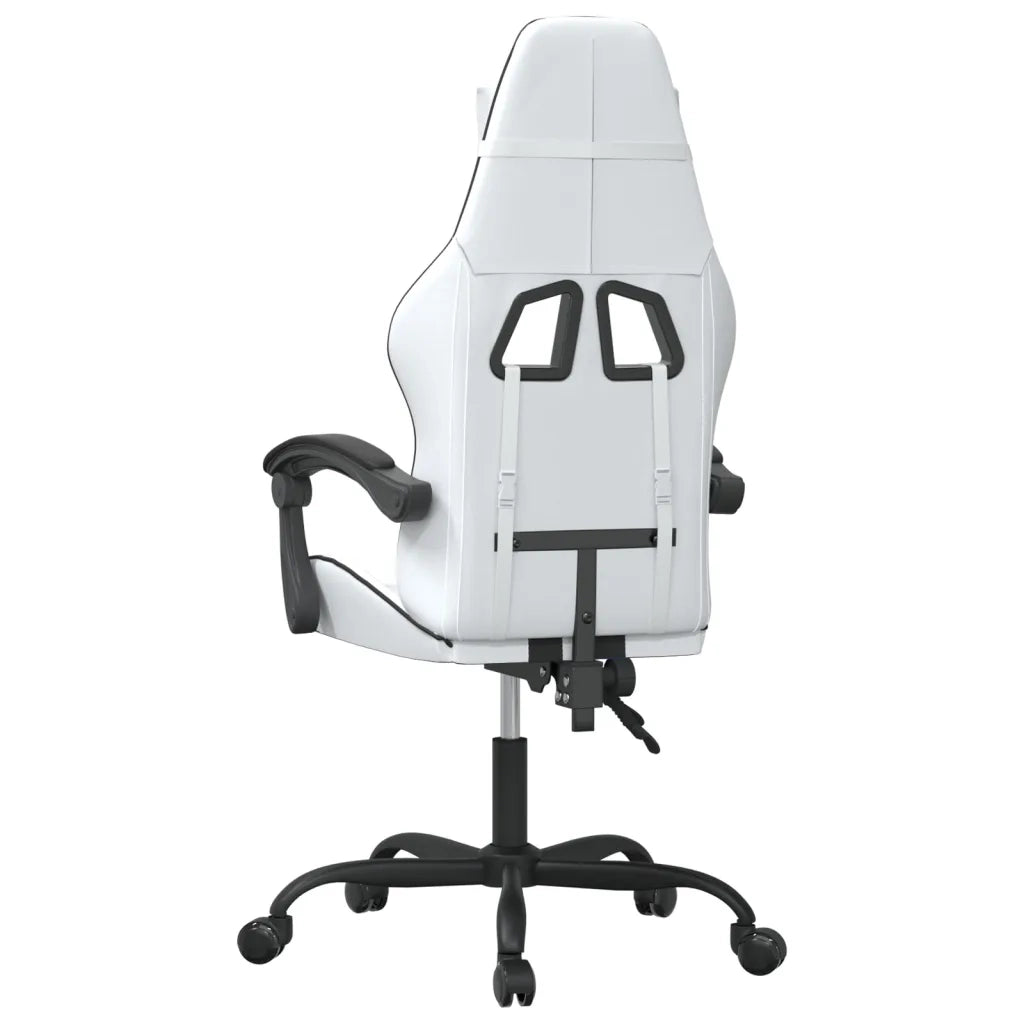 vidaXL Sedia da Gaming Bianco e Nero in Similpelle