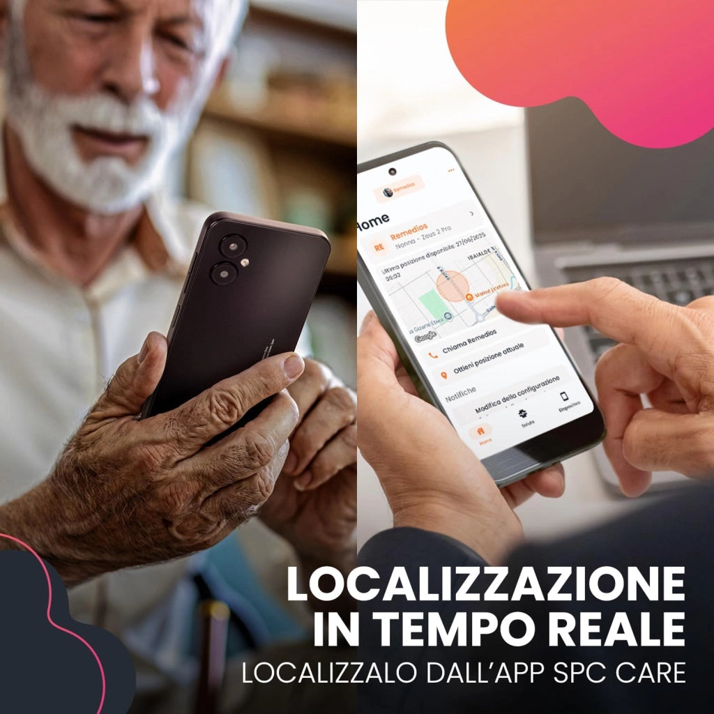Zeus 2 Pro - Smartphone per anziani compatibile con app gestione e localizzazione remota | Modalità facile, pulsanti fisici, icone grandi | 6,1", Dual Cam, 128GB | Base di ricarica, pulsante SOS