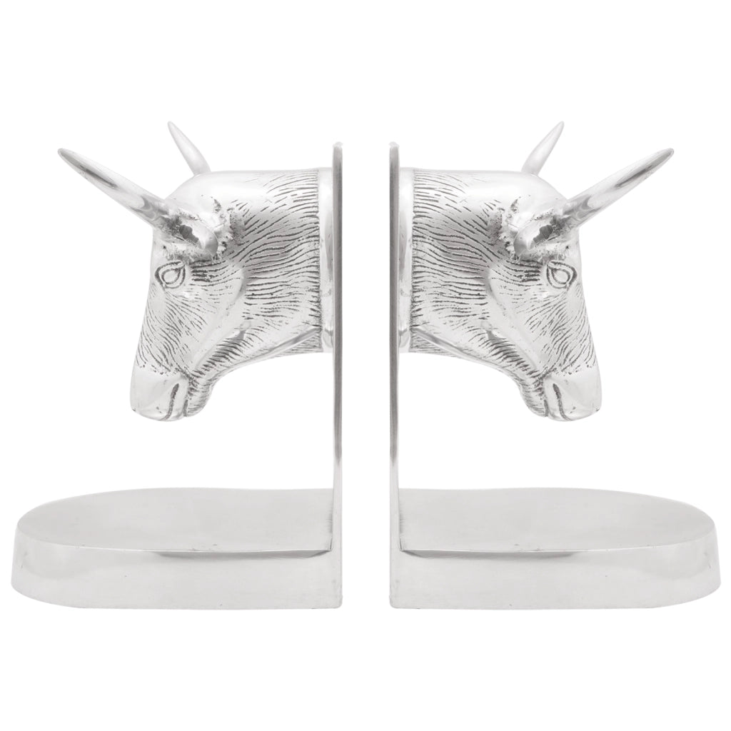 Fermalibri 2 pz Argento 21,5x15,5x20 cm Alluminio Toro