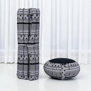 Cuscini di Meditazione - 1 Cuscino a Sfera Zafu Yoga e 1 Mat Matita Quadrata Opaca - Riempito con Kapok Ecocompatibile