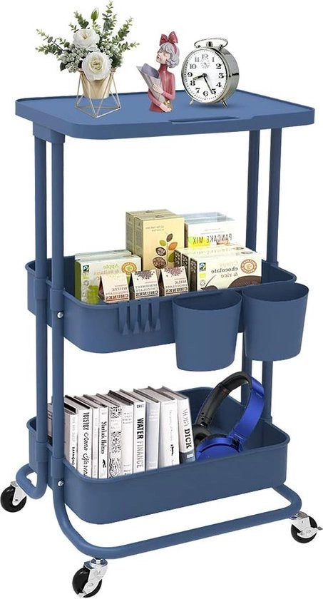 Trolley per cucina – ripristino di piatti - Trolley di archiviazione con ruote – con livelli – sostenibile -spazievenditore
