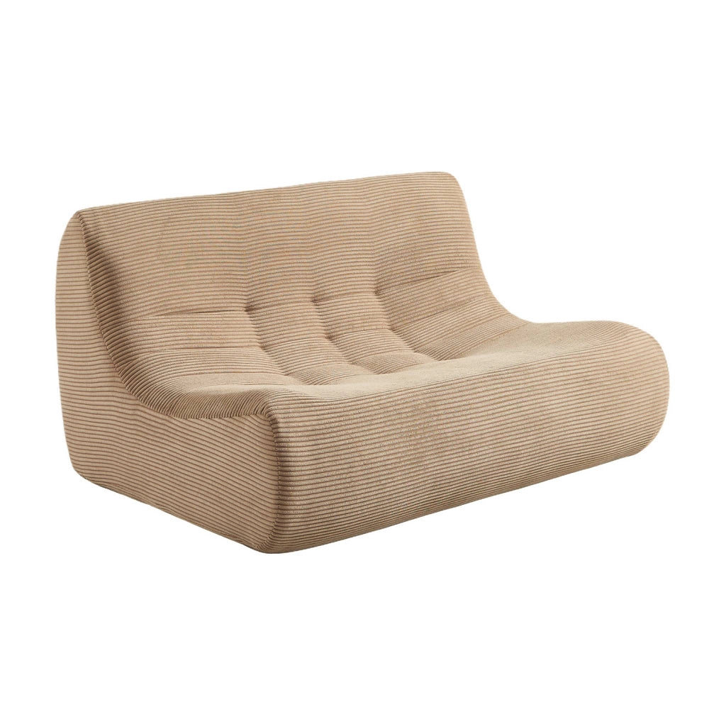 Poltrona in velluto a coste, 2 posti, beige scuro