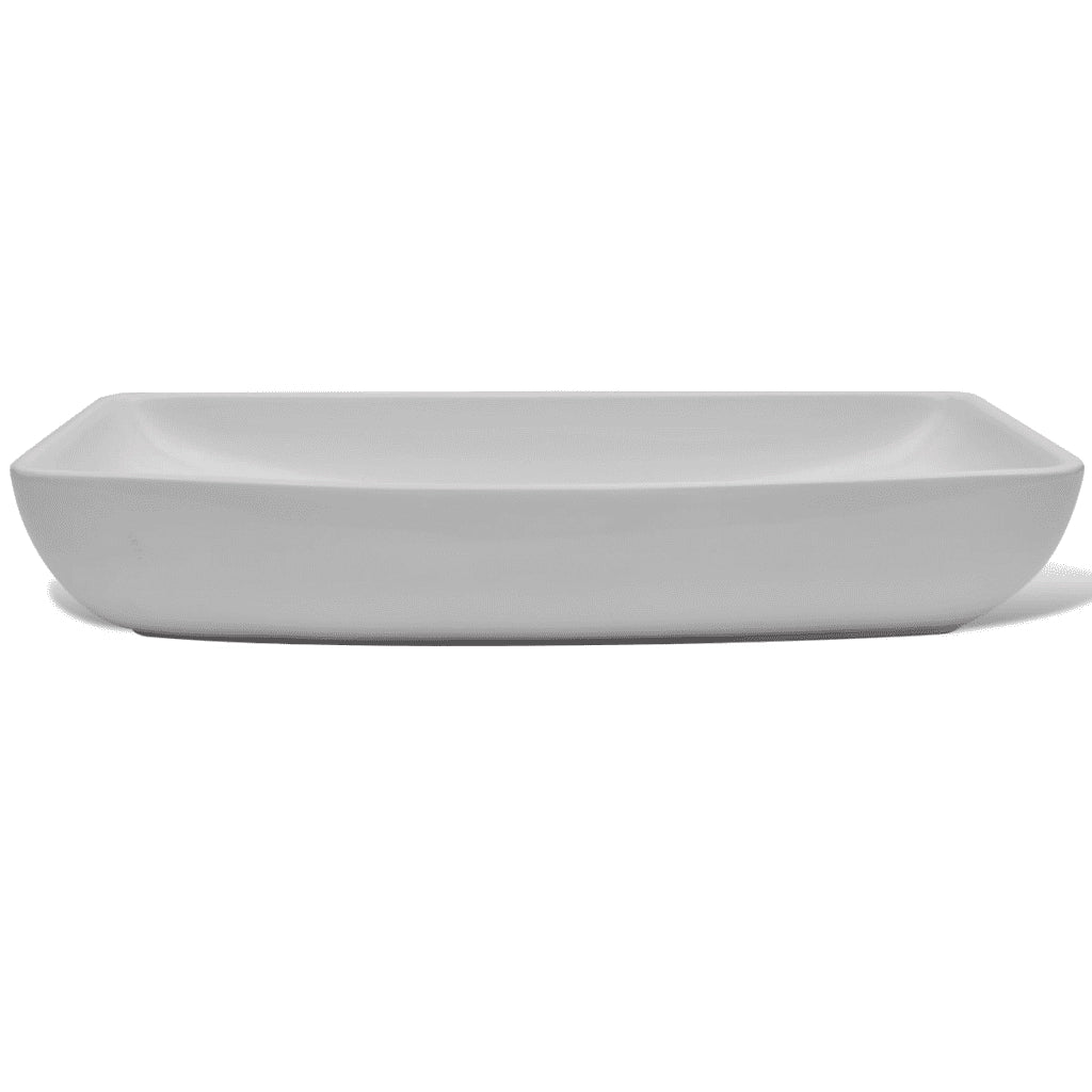 Lavello Bagno con Miscelatore in Ceramica Rettangolare Bianco CFW8497380