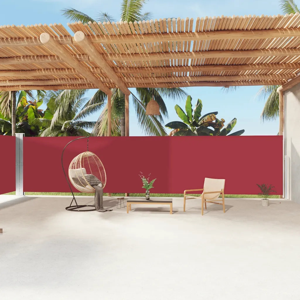 Tenda da Sole | Tenda parasole Laterale Retrattile Rossa 180x1200 cm