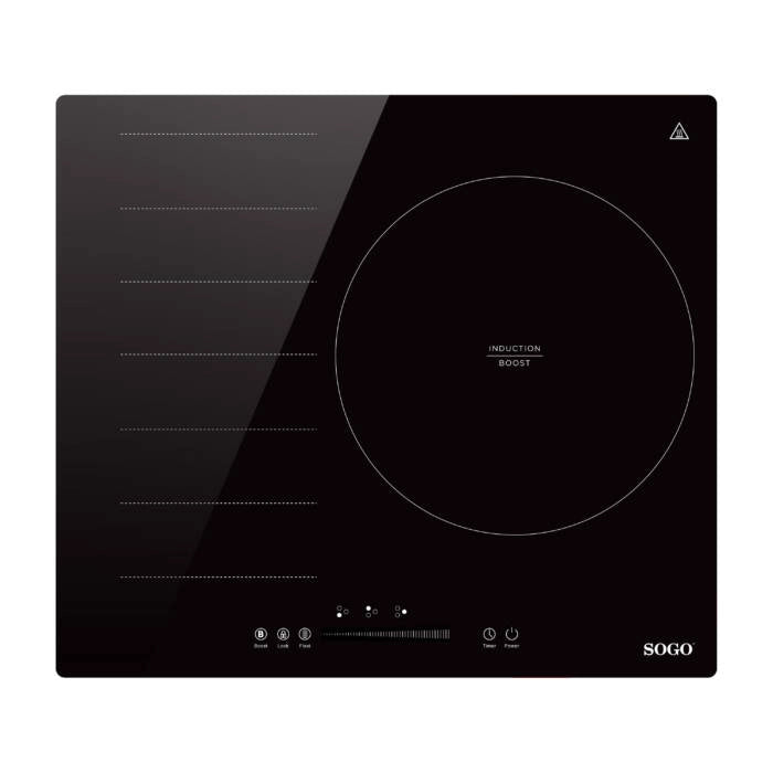 Piano cottura induzione 3 zone flexi 7200W, controllo touch slider con booster e timer 99 min, sicurezza bambini - Sogo