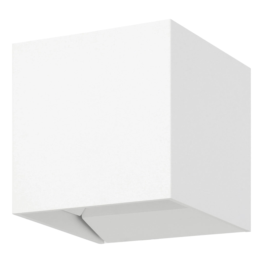 Applique Esterno Contemporanea Calpino 3 Alluminio Bianco Vetro Led