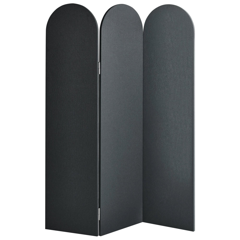 Divisorio pieghevole a 3 pannelli con struttura in acciaio poliestere grigio scuro ufficio domestico stile moderno