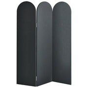 Divisorio pieghevole a 3 pannelli con struttura in acciaio poliestere grigio scuro ufficio domestico stile moderno