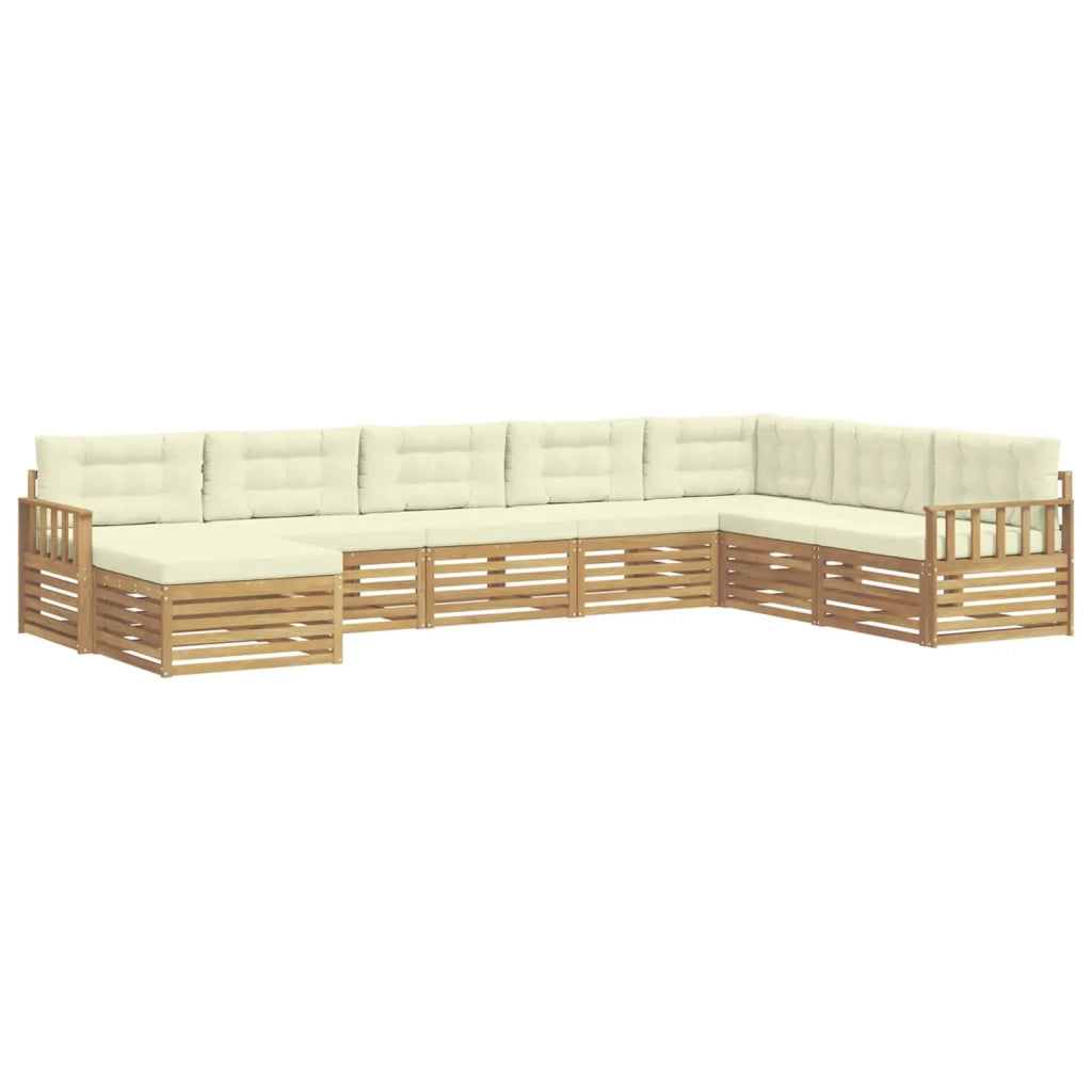 Set di divani da esterno 8 pz Bianco e Crema 3390955