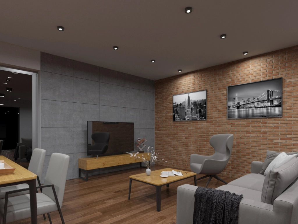 Faretto da soffitto Kanlux MINI BORD nero rotondo GU10
