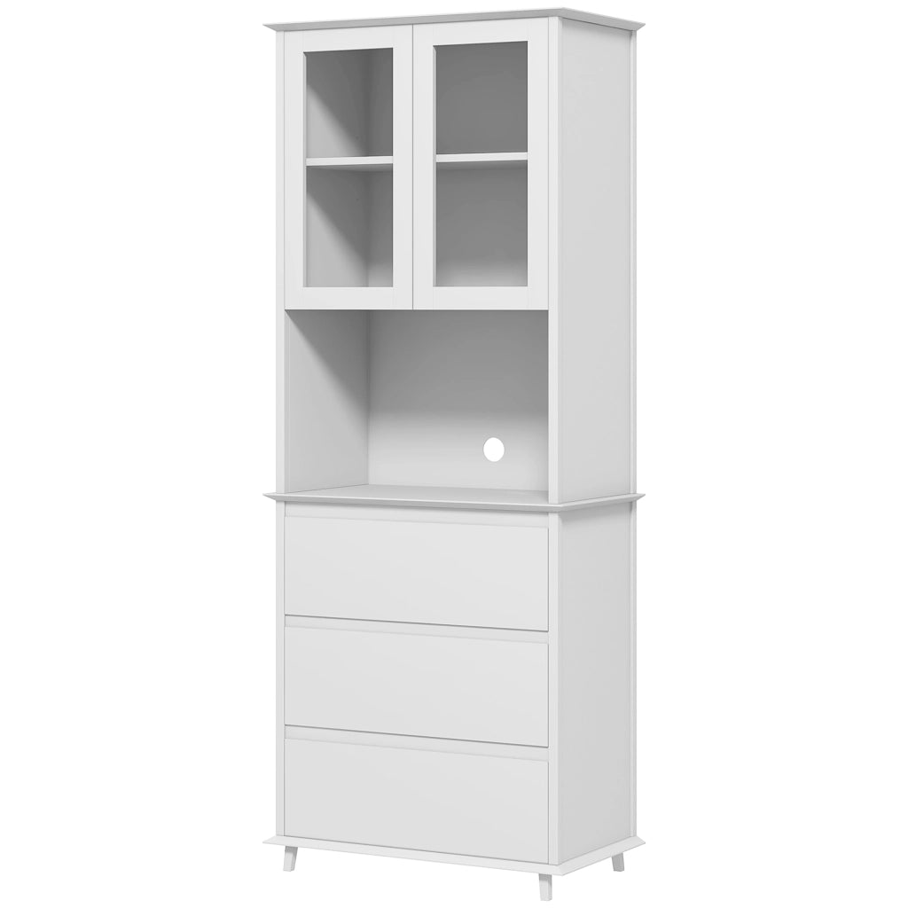 Armadio per cucina con 2 ante 3 cassetti e nicchia centrale ¨C zephmum ¨C bianco 68x38x172 cm