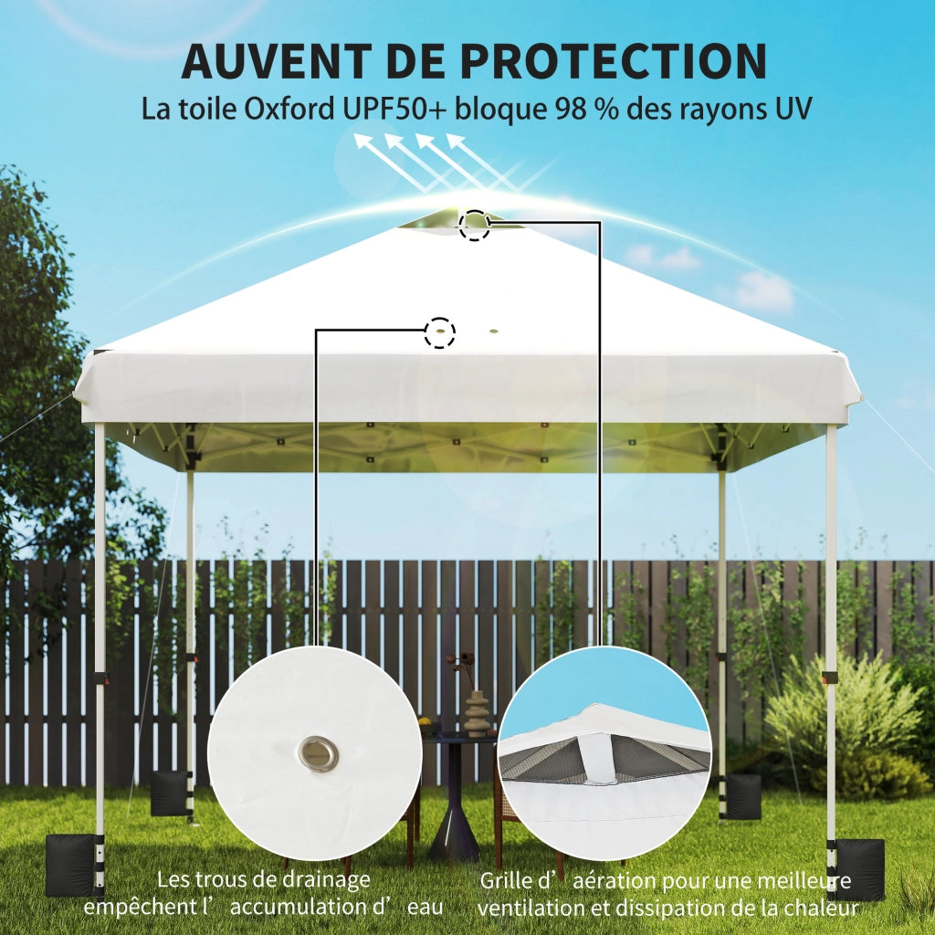 Gazebo da giardino pieghevole 3x3m ¨C zephmum ¨C bianco