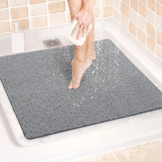 Mat antiscivolo per zone umide, quadrato, in PVC, comfort, sicurezza, mat per massaggi, mat antiscivolo per zone umide, asciuga rapidamente, facile da pulire (53 x 53 cm)