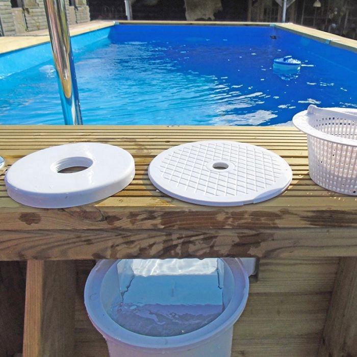 Skimmer bianco a bocca larga per piscine in legno fuori terra UBBINK