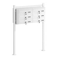 Cassetta postale condominiale autoportante 6 posti, bianco, 2 moduli 945 x 270 x 1200 mm