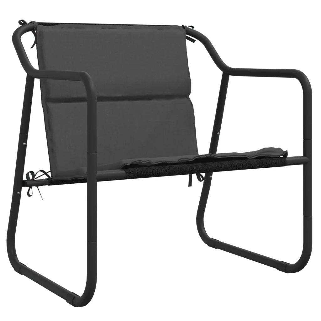 Set Salotto da Giardino 4 pz | Set di Mobili da Esterno con Cuscini in Acciaio Antracite