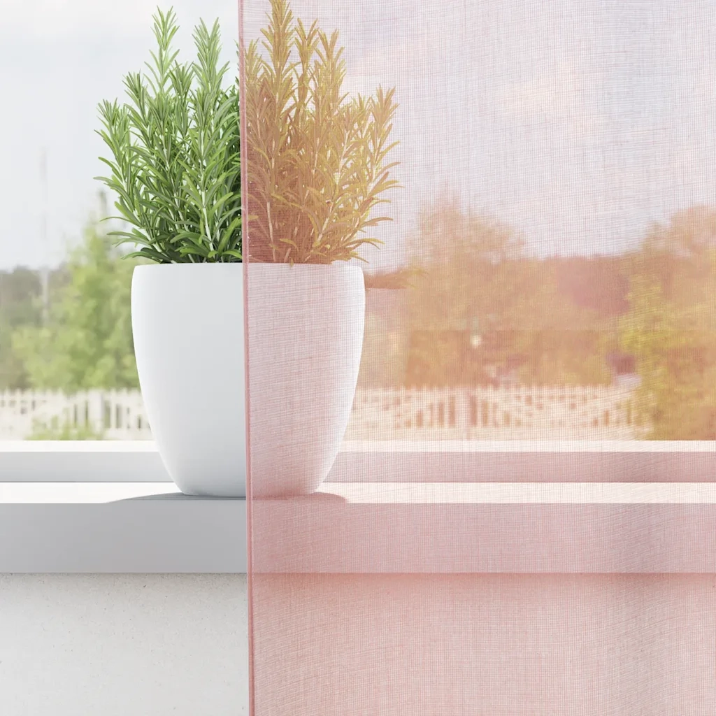 Tende in Voile con Occhielli 2 pz Rosa Chiaro 140x225 cm