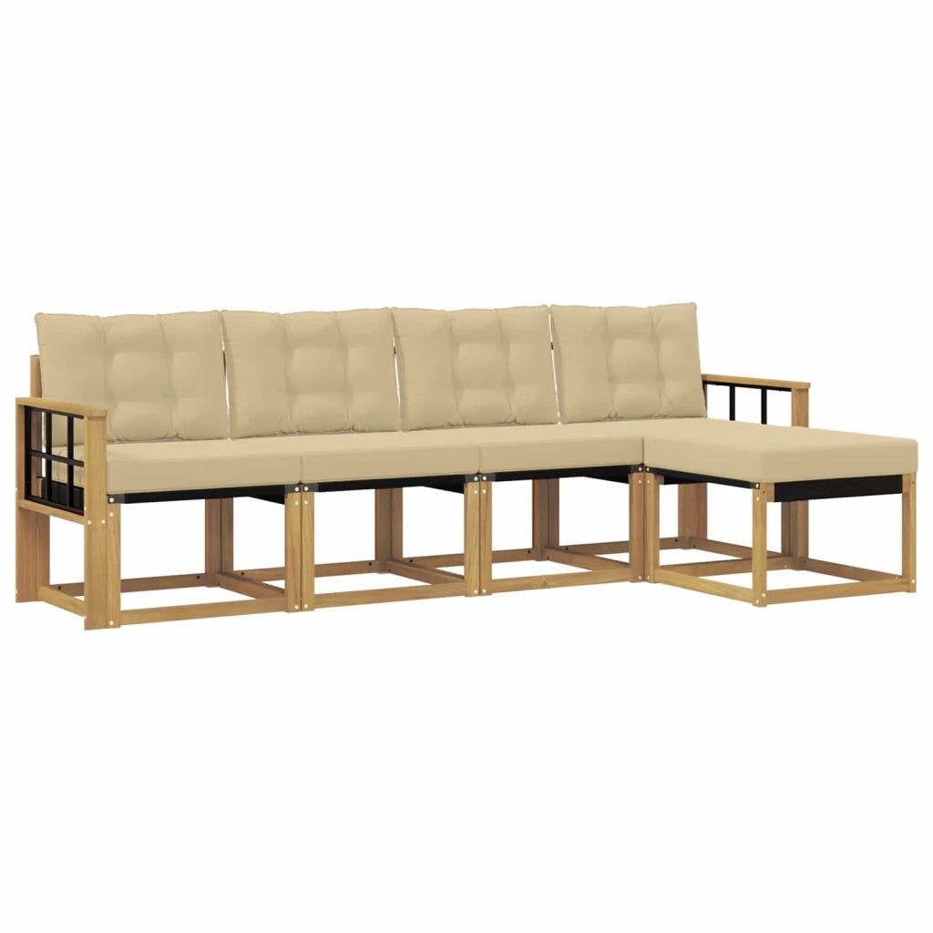 Set di divani da esterno 5 pz Bianco e Beige 3389387