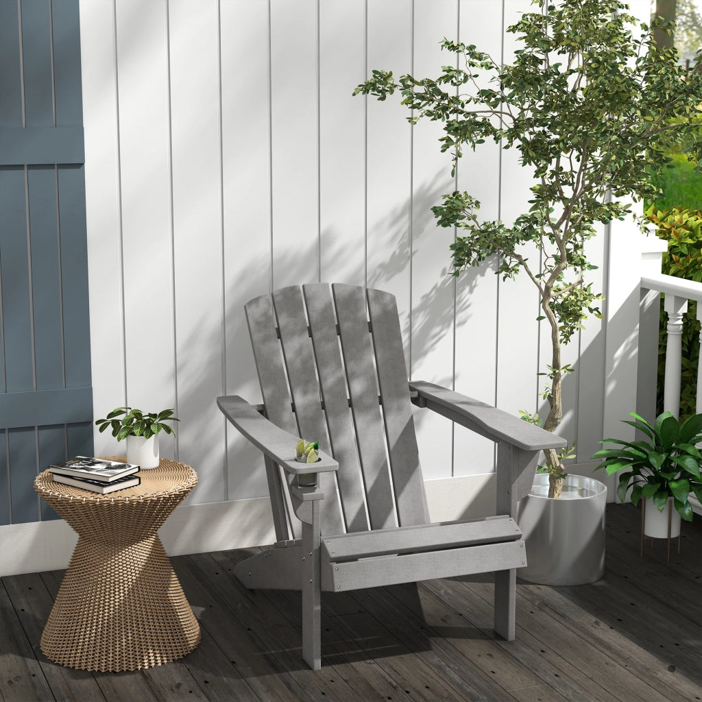 Sedia da giardino ergonomica ¨C zephmum ¨C HDPE grigio 75x87x90 cm