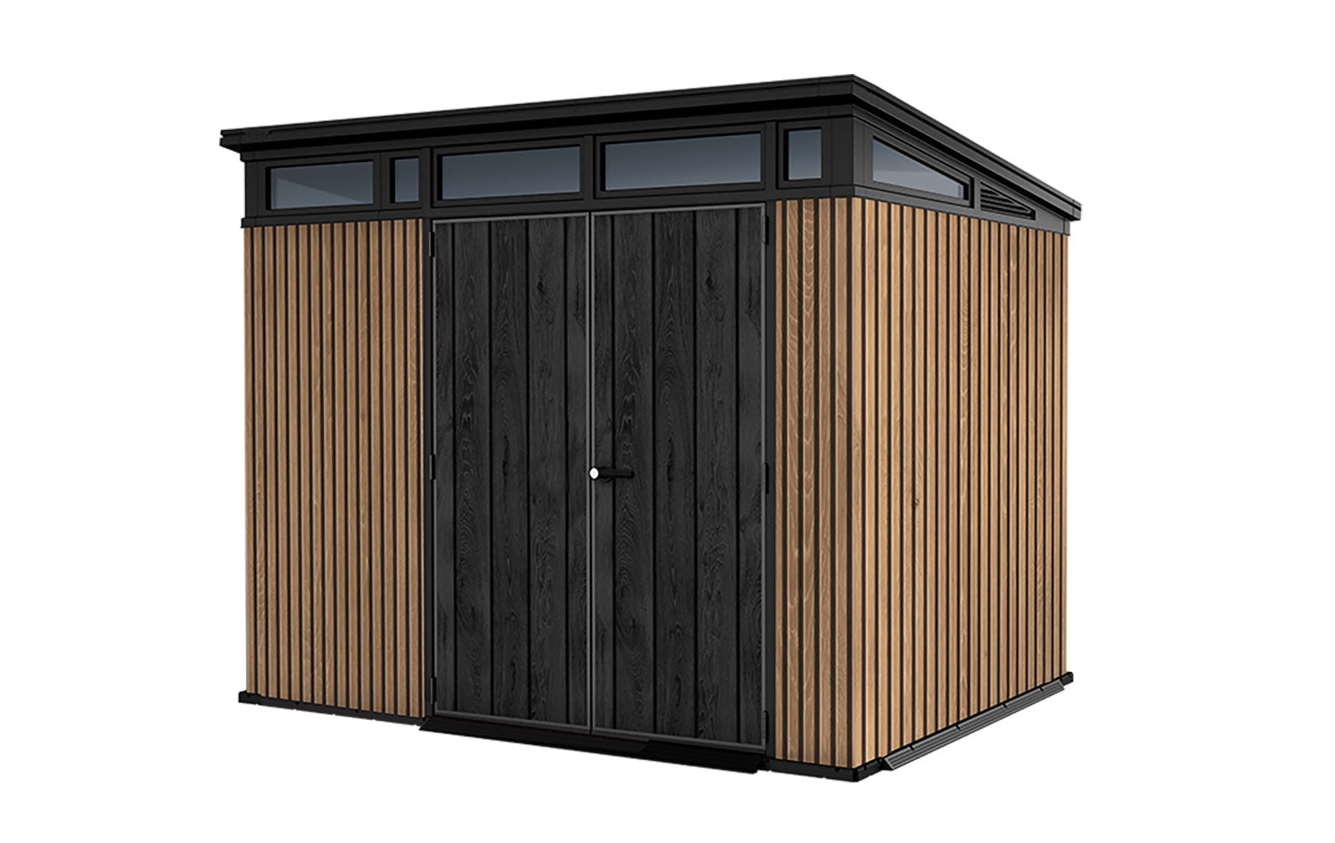 Casetta Box da Giardino Keter Signature Venetian Pent 7x9 in Resina Effetto Legno Marrone e Antracite