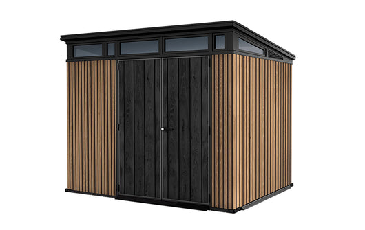 Casetta Box da Giardino Keter Signature Venetian Pent 7x9 in Resina Effetto Legno Marrone e Antracite