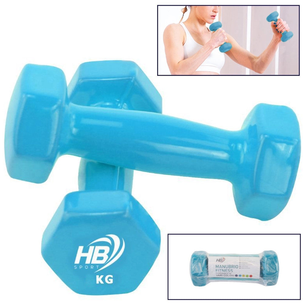 Trade Shop - Manubrio Singolo Pesi In Vinile Allenamento Esercizi Casa Palestra Workout Fit -