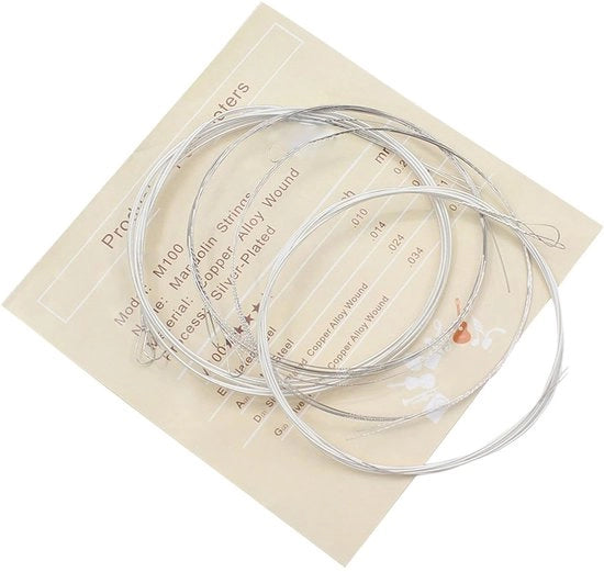Set di corde per mandolino 8 corde - Lega di rame argentato - Qualità sonora premium - Duraturo - Tensione ideale