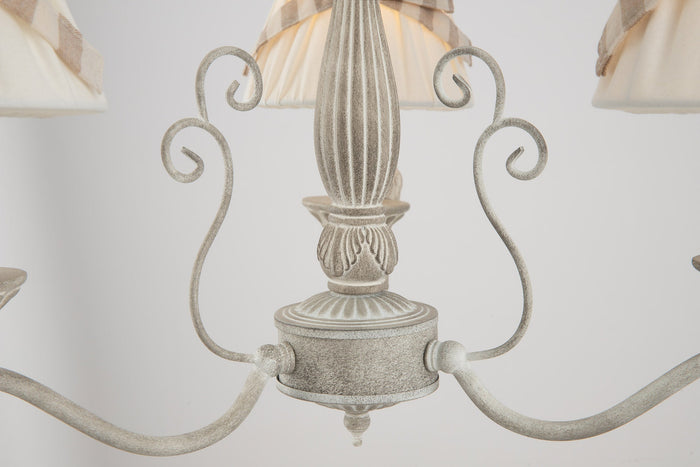 Lampadario Elegant in Metallo Bird Bianco Antique
