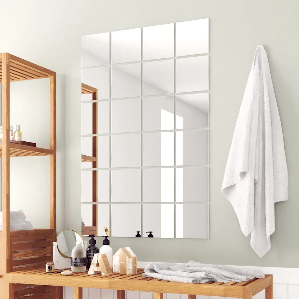 Piastrelle a Specchio 48 pz Quadrate in Vetro CFW3437866