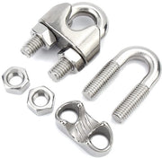 Fermo Cavo da 10 pezzi - M4 U-Bout - Acciaio Inox - Solido e Duraturo - Antiscivolo - Resistente all'Umidità - Fermo Cavo
