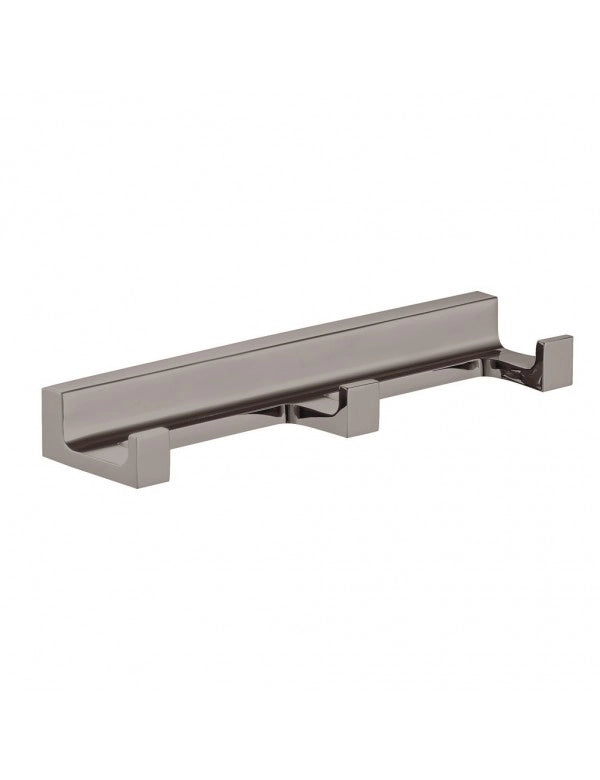 Gancio triplo NIL in metallo spazzolato ottone grigio 16x4,2x2,1 cm