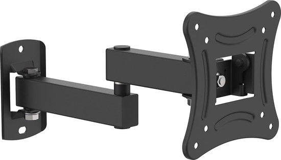 Monitor Muurbeugel per TV da 10 a 27", Muurbeugel per Monitor con Rotazione, Inclinazione e Estensione, fino a 15 kg, VESA 100x100 mm e 75x75 mm, Schermbeugel Rotabile 360°