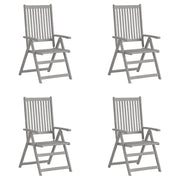 Sedie Reclinabili da Giardino 4 pz Grigie in Massello di Acacia cod mxl 9955