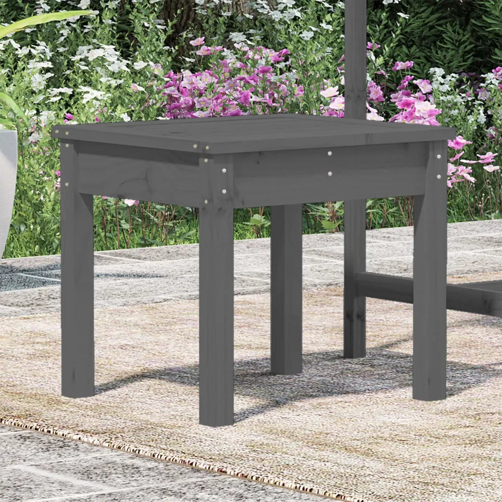 Panca da Giardino-Sgabello-Panca da esterno Grigia 50x44x45 cm Legno Massello di Pino