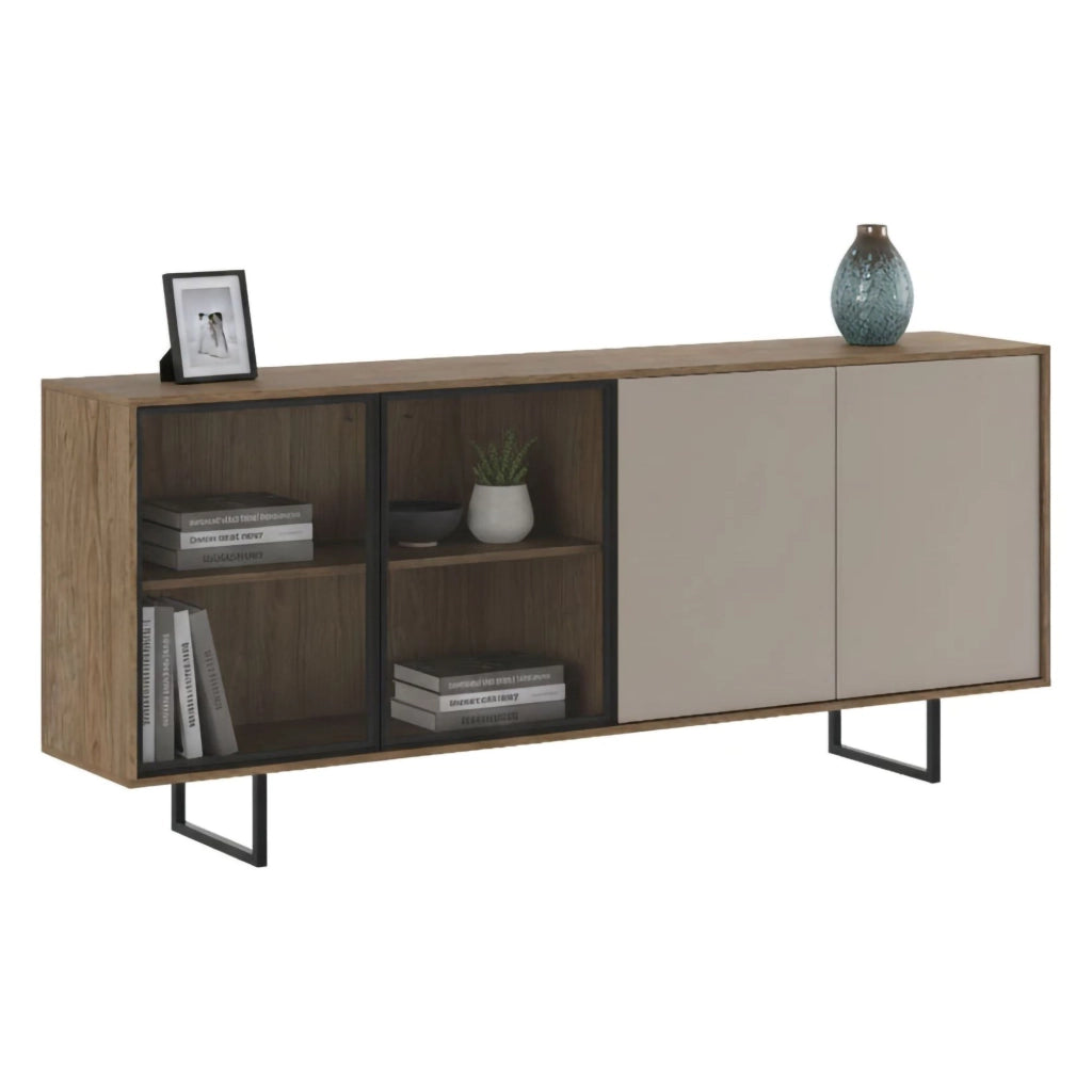 Madia Malnate, Credenza Cassetti, 200x40x87h cm Marrone Noce