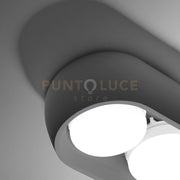 MYSIA lampada da Soffitto 2 Luci attacco GX53 Grigia RAL 7039 in gesso 20x11cm