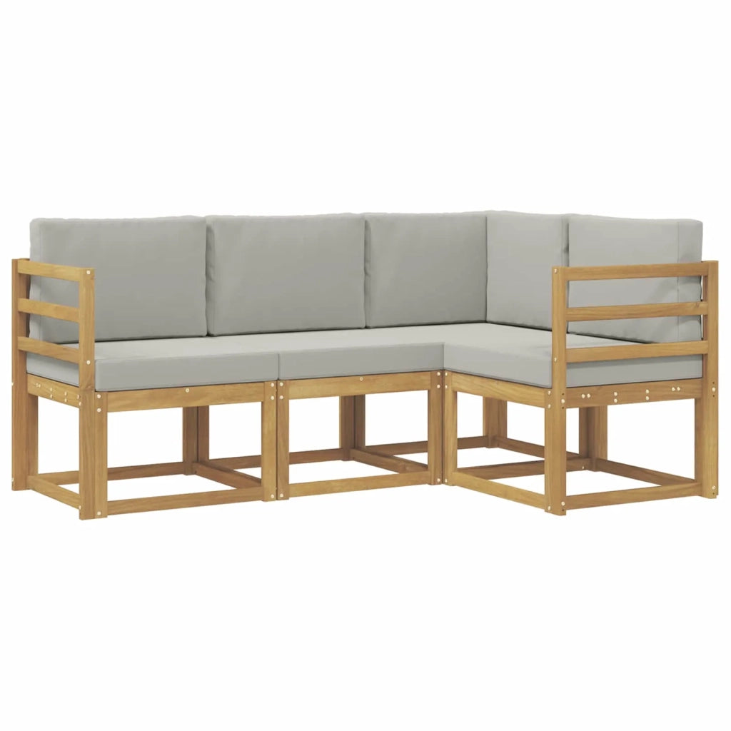 Set di divani da esterno 4 pcs Bianco e Grigio Chiaro 3387545
