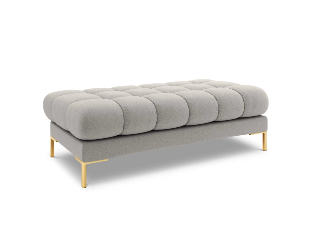 Cosmopolitan Design - Panca "Bali" 2 posti in tessuto strutturato grigio chiaro 
