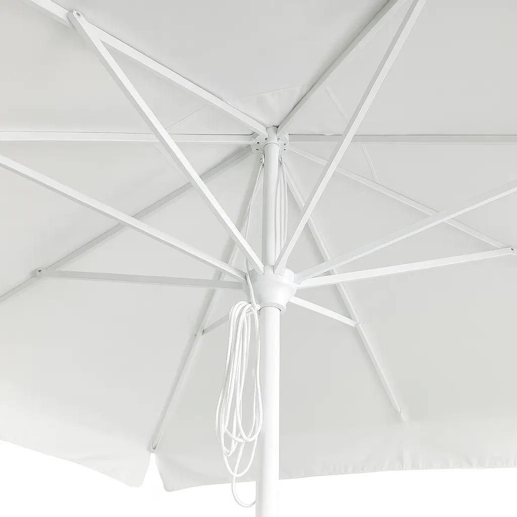 Tempo Style - Ombrellone per esterni Vomero con telo bianco e palo bianco lucido 3 x 3 m