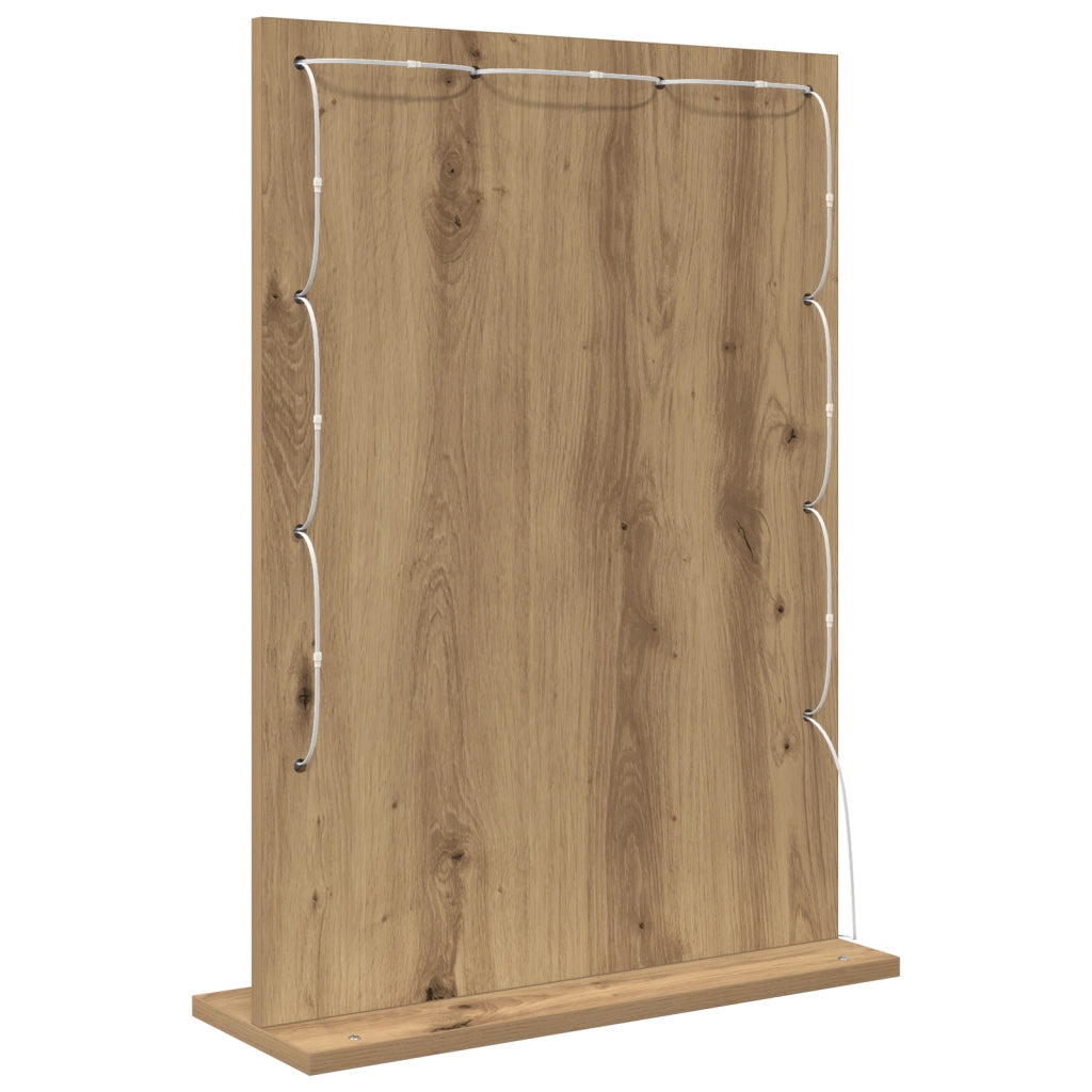 Specchio da Toeletta Quercia Artigianale Legno 70 x 50 x 18 cm