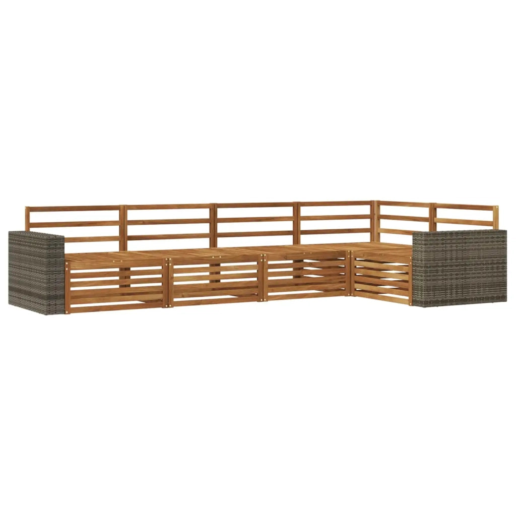 Set di divani da esterno 5 pcs Naturale 331 x 172,5 x 73 cm