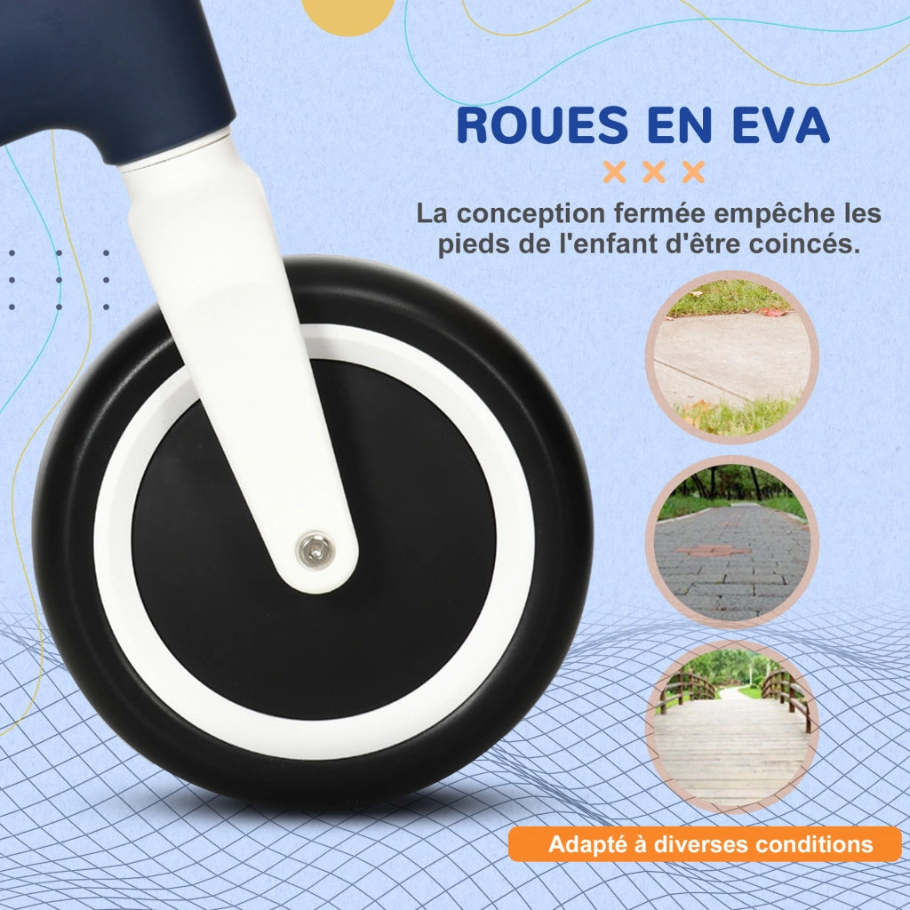 Bicicletta senza pedali per bambini ¨C zephmum ¨C blu regolabile 18-36 mesi