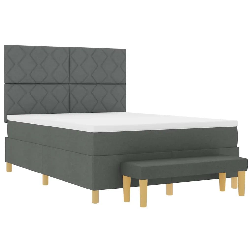 Letto a molle con cuscino Grigio scuro 200 x 160 cm Tessuto 3344388