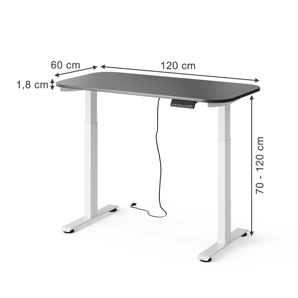 Vicco Scrivania Bianco/antracite 120 x 60 cm 2 motori