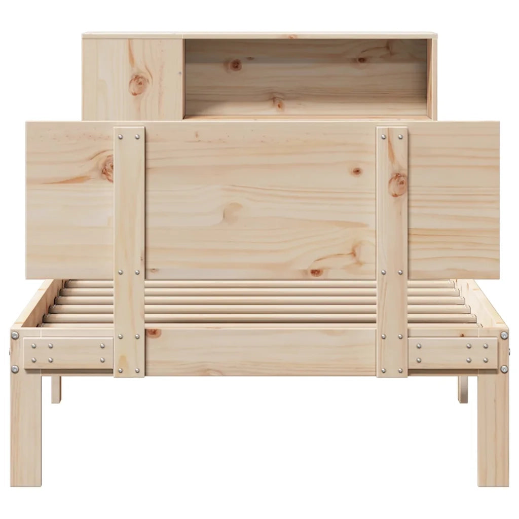Giroletto con Libreria senza Materasso 75x190 cm in Legno Pino 3322642