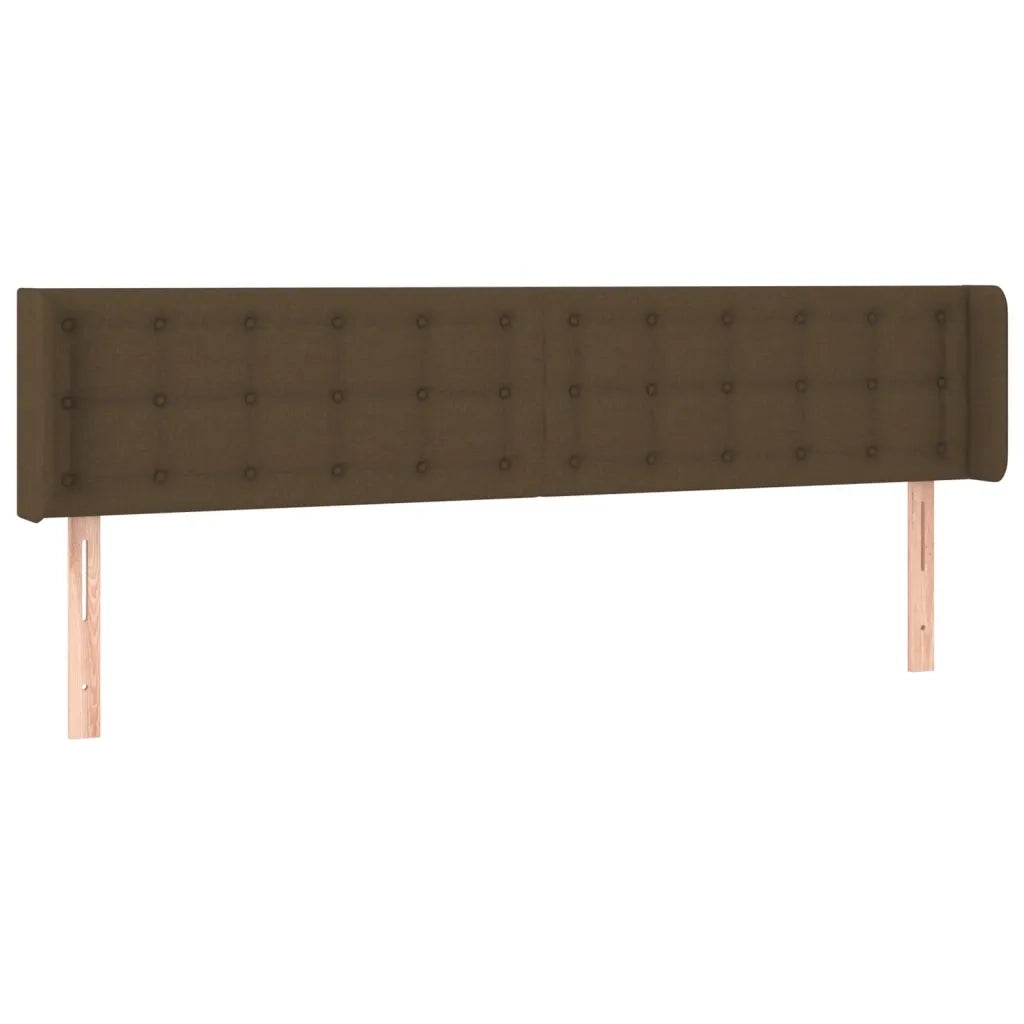 Testiera ad Orecchio Marrone Scuro 183x16x78/88 cm in Tessuto