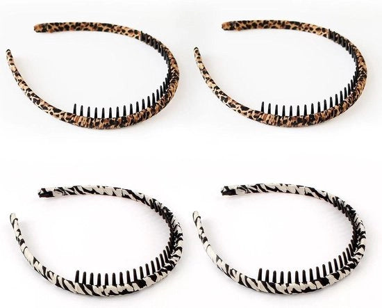 Set di 4 fascette per capelli in tessuto - accessori per capelli senza scivolare per abiti retro femminili alla moda